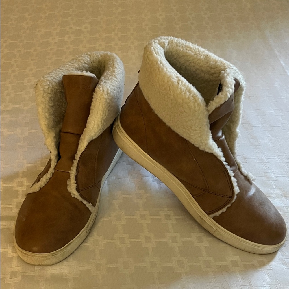 Nautica Brown Shearling-Lined Winter Boots